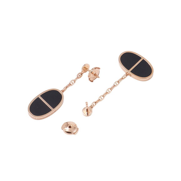 Hermes Chaine d'Ancre Verso Earrings in 18KPG Black Ceramic - Picture 3 of 13